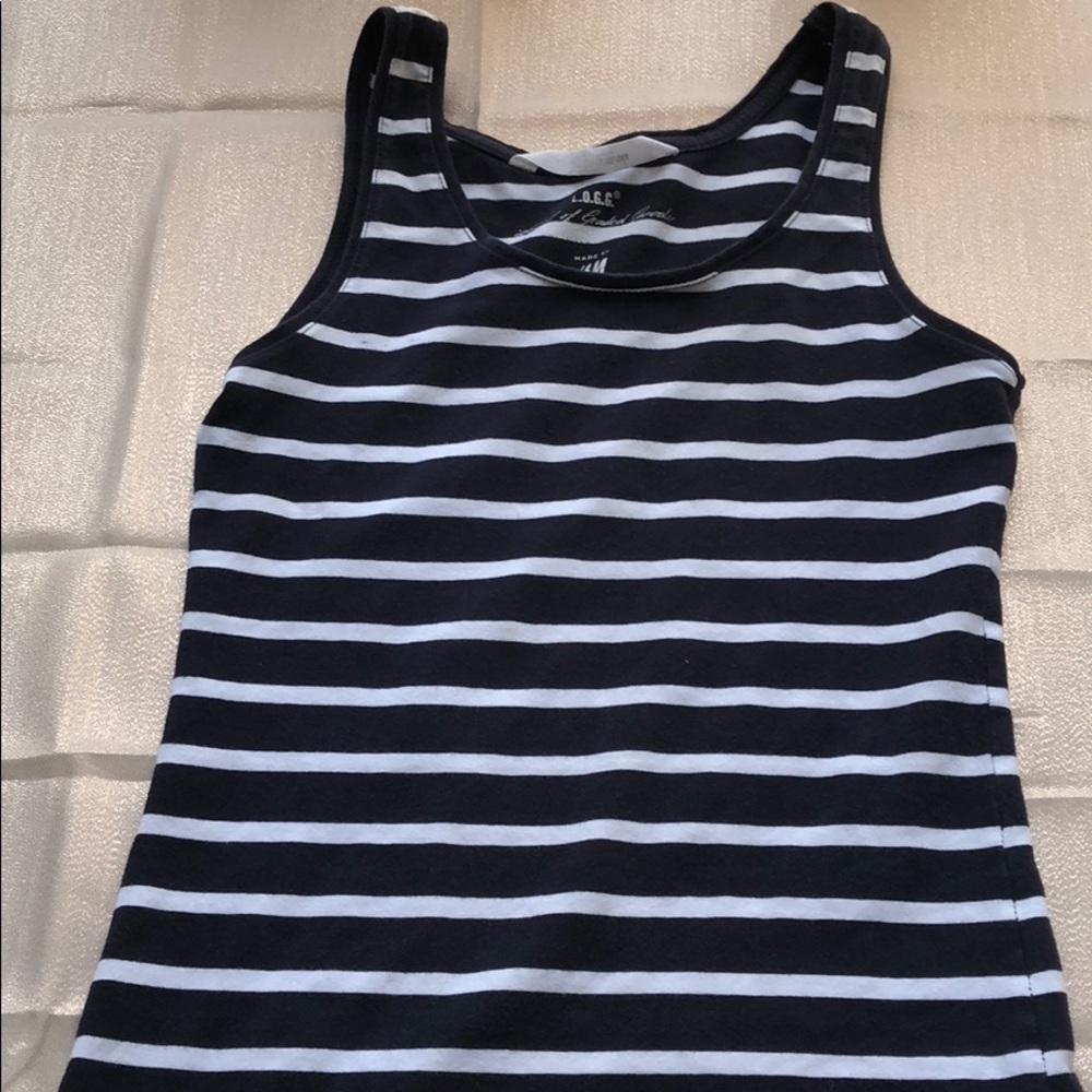 Blue and Whit Striped Girl Tank Top